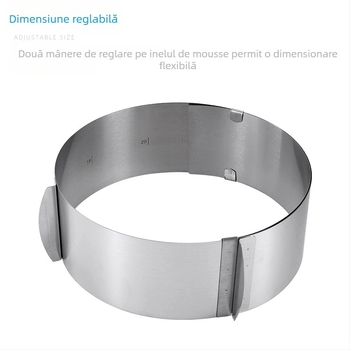 Ustensile de copt din oțel inoxidabil pentru mousse de tort, inel rotund retractabil reglabil de 6-12 inch, formă de tort DIY
