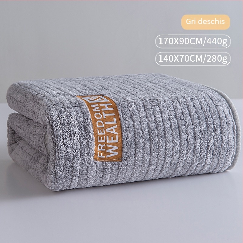 Prosop de baie nou, îngroșat, extra mare, din fleece de coral, cu grilaj de porumb, pentru adulți, absorbant de uz casnic, prosop fără scame, cu uscare rapidă