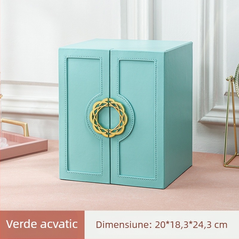 Cutie de depozitare pentru bijuterii, cutie de bijuterii multistrat cu carte roșie mică, de lux pentru uz casnic, cutie de bijuterii cu mai multe straturi și cercei