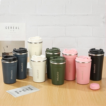 Ceașcă de cafea din oțel inoxidabil 304 transfrontalieră, cu capac dublu de băut direct, cu vid, ceașcă de cafea auto, poate fi comandată pentru a imprima logo-ul