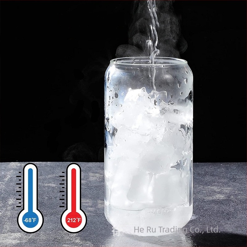 Borcan Mason din sticlă borosilicată de înaltă calitate, cu paie, pentru suc, cafea, lapte, cu capac, 16 oz, set de ceașcă de cola