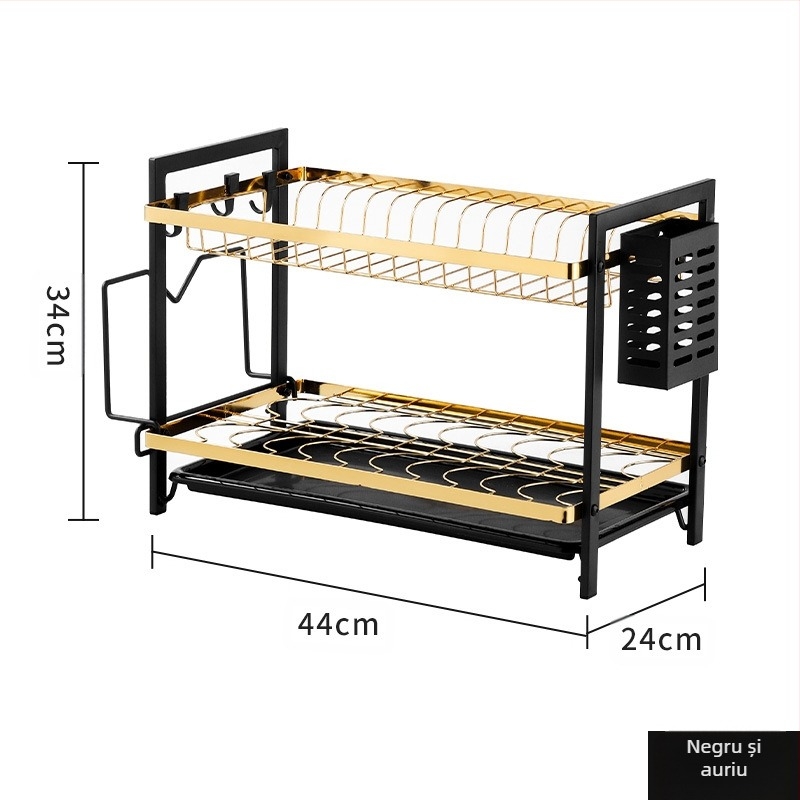 Raft de depozitare pentru bucătărie, vase și raft de depozitare pentru vase, scurgere raft, uz casnic, multifuncțional, raft pentru vase, dulap, cutie de depozitare pentru bețișoare