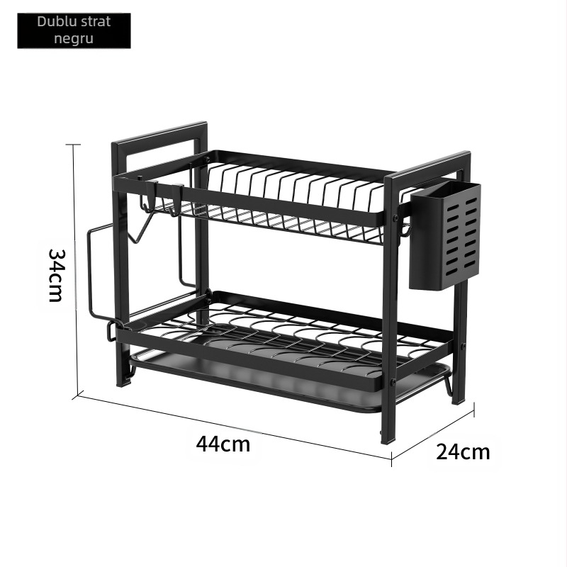 Raft de depozitare pentru bucătărie, vase și raft de depozitare pentru vase, scurgere raft, uz casnic, multifuncțional, raft pentru vase, dulap, cutie de depozitare pentru bețișoare
