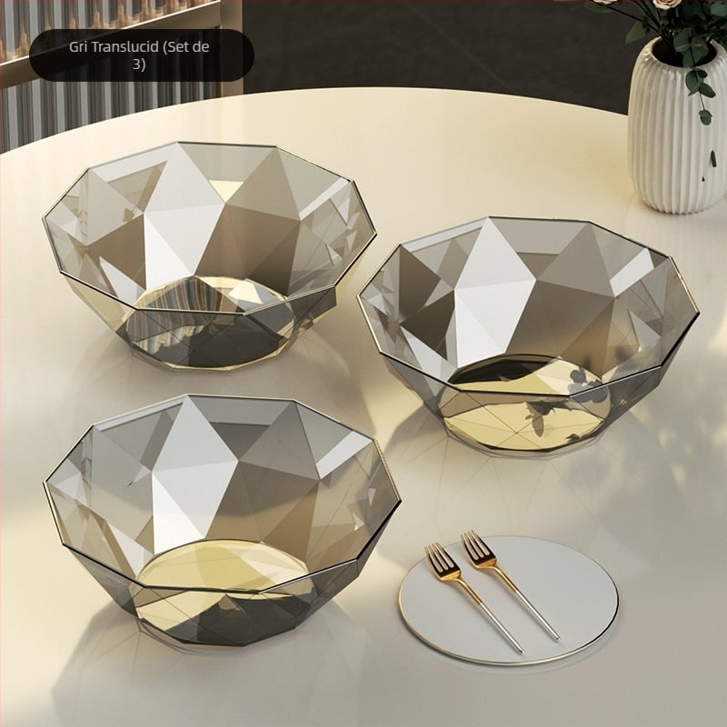 Farfurie cu fructe, masă de cafea pentru sufragerie, farfurie cu fructe 2024, nouă intrare, gustări de lux de înaltă calitate, farfurie cu bomboane din cristal de înaltă calitate