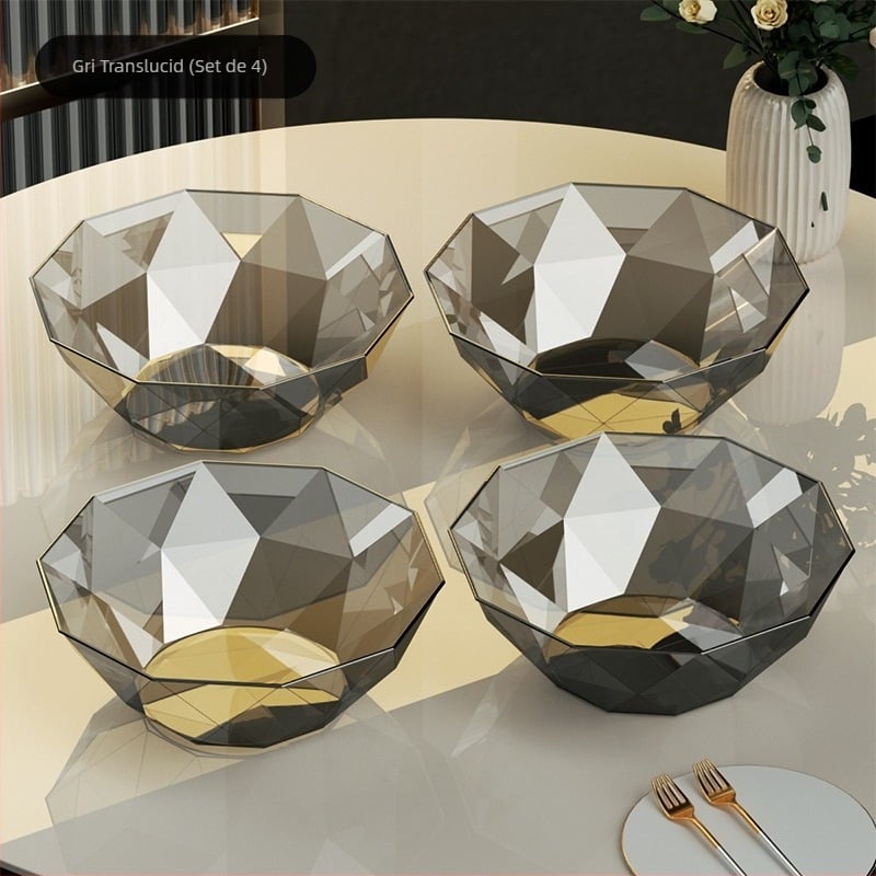 Farfurie cu fructe, masă de cafea pentru sufragerie, farfurie cu fructe 2024, nouă intrare, gustări de lux de înaltă calitate, farfurie cu bomboane din cristal de înaltă calitate