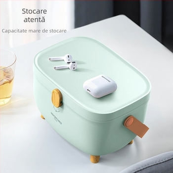 Cutie de medicamente de uz casnic, cutie ovală de depozitare pentru medicamente, cutie medicală cu dublu strat, cutie de prim ajutor cu mai multe compartimente, cutie de medicamente de mare capacitate