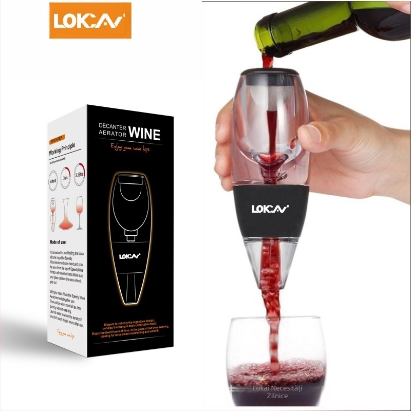 Decantor magic rapid pentru vin roșu, decantor pentru trezire, oală de vin, cutie cadou portabilă, filtru, decantor, separator de vin inversat