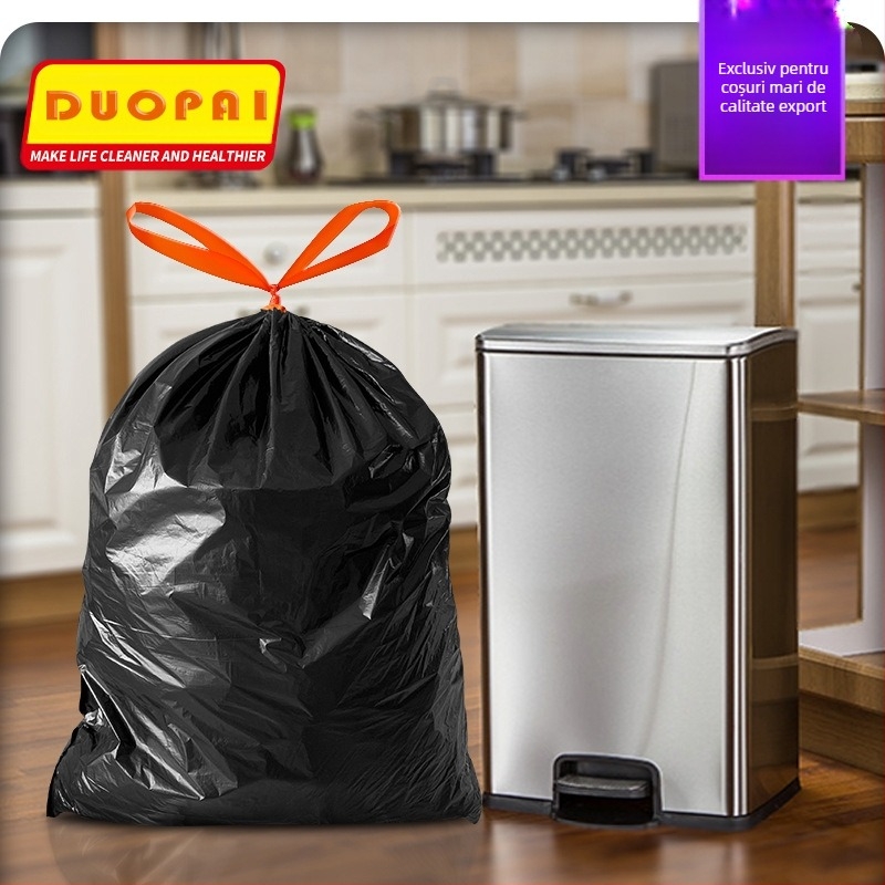 Sac de gunoi mare, negru, îngroșat, proprietate, hotel, bucătărie, living, comercial, supradimensionat, bucătărie, eliminare, cu șnur, sac de gunoi