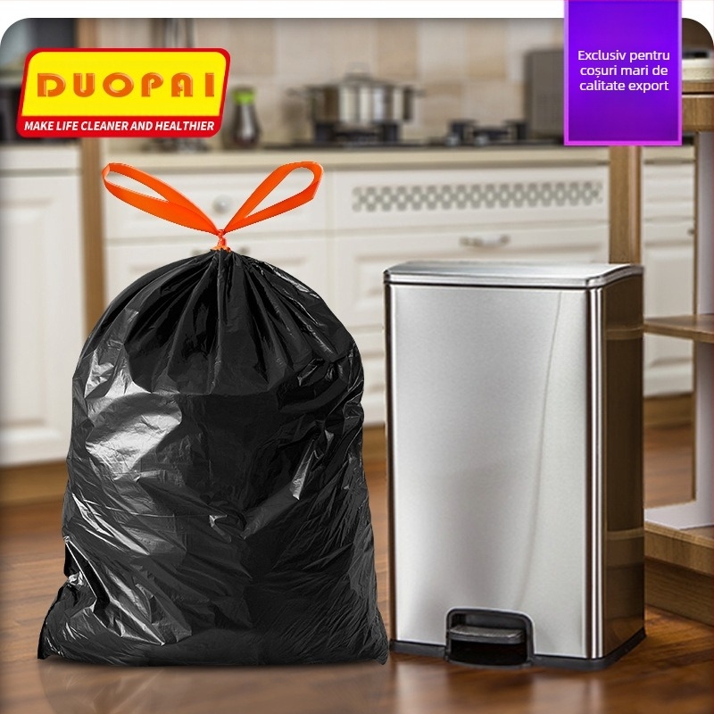 Sac de gunoi mare, negru, îngroșat, proprietate, hotel, bucătărie, living, comercial, supradimensionat, bucătărie, eliminare, cu șnur, sac de gunoi