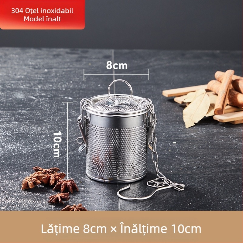 Coș de saramură din oțel inoxidabil, coș de saramură cu plasă densă, coș de zgură, supă de pește, oală fierbinte, supă, condimente, bile, coș de condimente