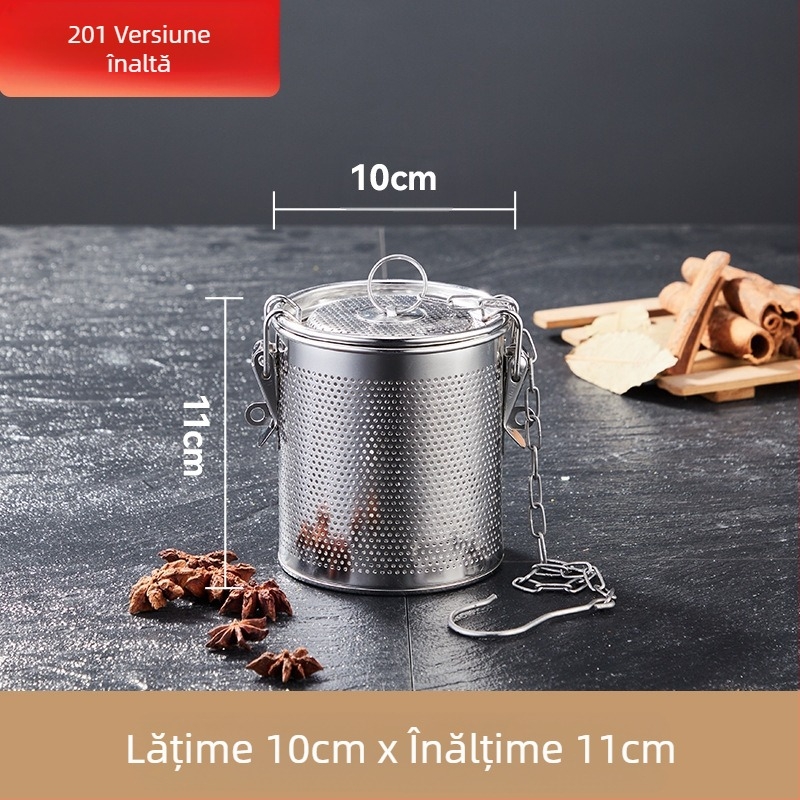 Coș de saramură din oțel inoxidabil, coș de saramură cu plasă densă, coș de zgură, supă de pește, oală fierbinte, supă, condimente, bile, coș de condimente