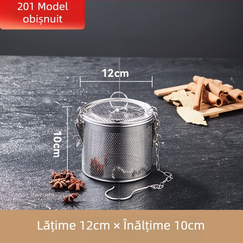 Coș de saramură din oțel inoxidabil, coș de saramură cu plasă densă, coș de zgură, supă de pește, oală fierbinte, supă, condimente, bile, coș de condimente