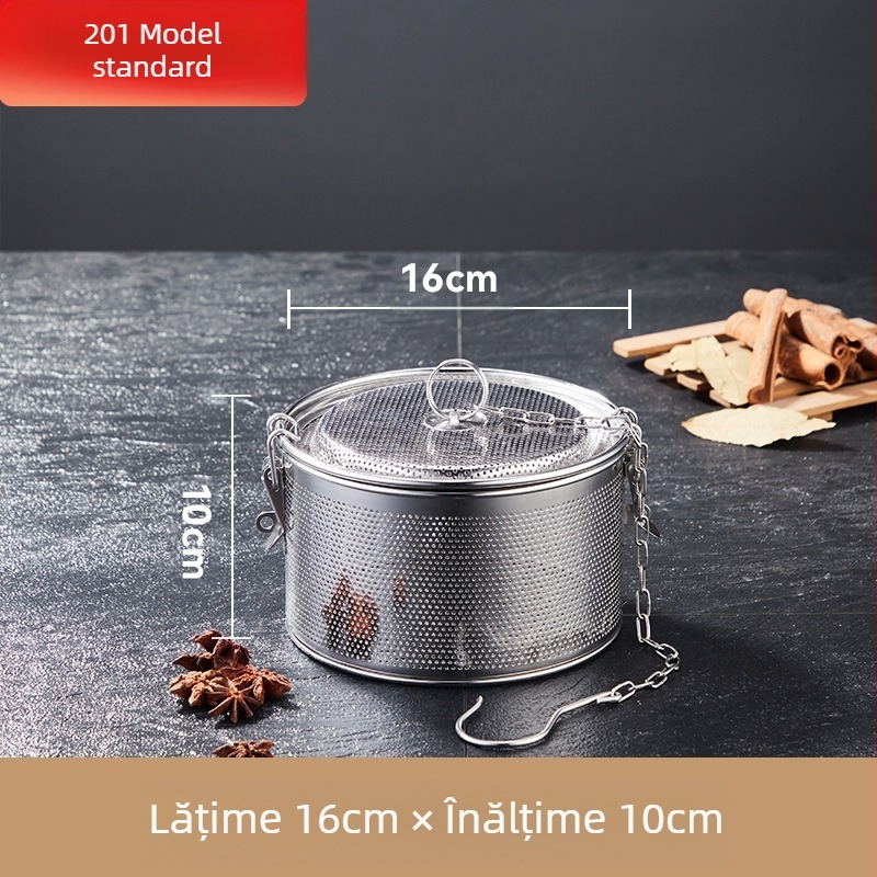 Coș de saramură din oțel inoxidabil, coș de saramură cu plasă densă, coș de zgură, supă de pește, oală fierbinte, supă, condimente, bile, coș de condimente