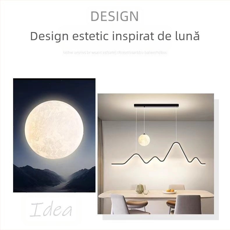 Candelabru LED modern minimalist pentru restaurant, iluminat cu bandă scandinavă pentru bar, lampă de studiu, lampă în stil italian Normcore
