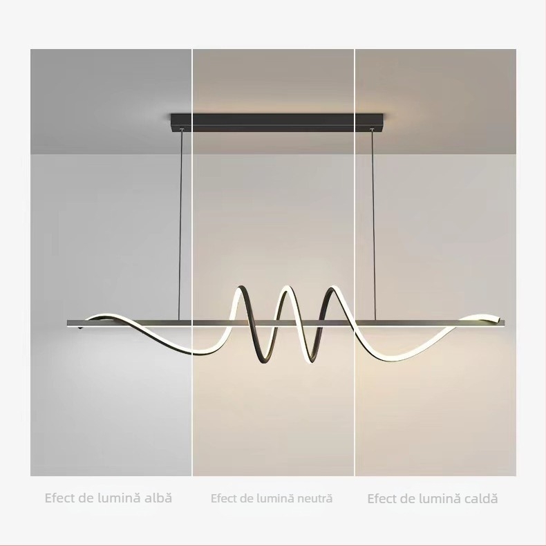 Candelabru LED modern minimalist pentru restaurant, iluminat cu bandă scandinavă pentru bar, lampă de studiu, lampă în stil italian Normcore