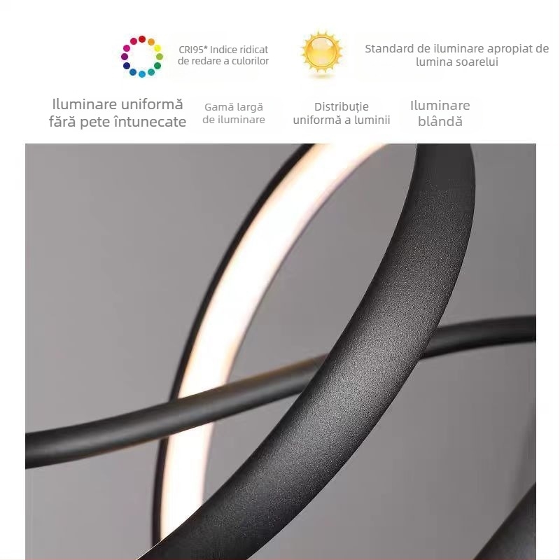 Candelabru LED modern minimalist pentru restaurant, iluminat cu bandă scandinavă pentru bar, lampă de studiu, lampă în stil italian Normcore