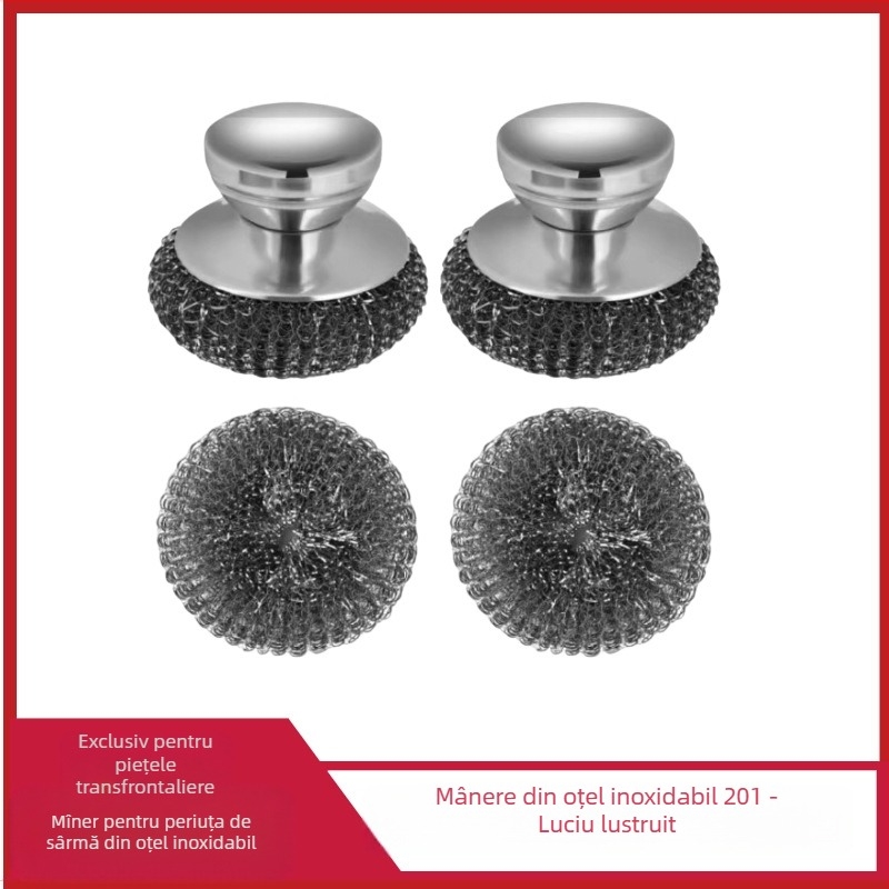 Bilă de sârmă de oțel din oțel inoxidabil de uz casnic, fără scame, bucătărie, spălat vase, perie de oală, bilă de fier, îndepărtarea murdăriei, bilă de curățare