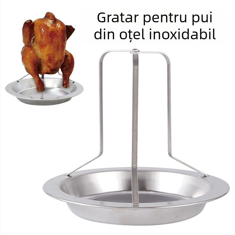 Grătar de pui din oțel inoxidabil, de uz casnic, fără straturi, pentru grătar de pui, pentru restaurant, hotel, grătar de pui, cu șasiu