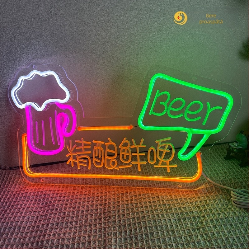 Lumină neon cu LED decorativă, stil Amazon, pentru butoi de bere și cocktailuri, modelare creativă transfrontalieră, lumină neon cu LED-uri