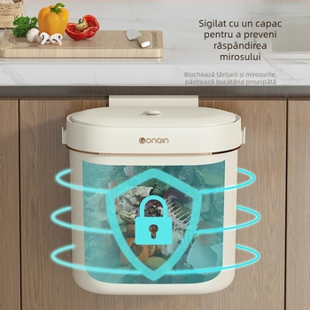 Coș de gunoi montat pe perete, toaletă cu capac, baie, bucătărie, tub de gunoi, uz casnic, găleată de depozitare Advanced Sense