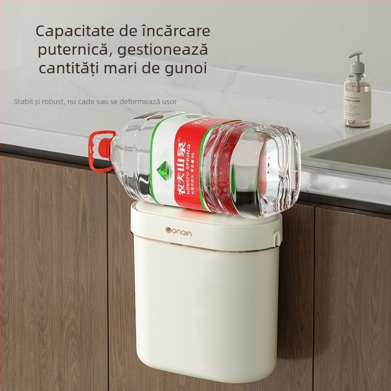 Coș de gunoi montat pe perete, toaletă cu capac, baie, bucătărie, tub de gunoi, uz casnic, găleată de depozitare Advanced Sense