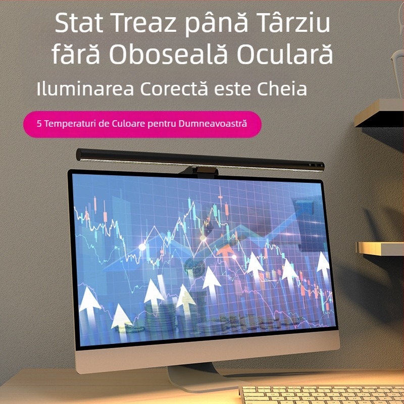 2024 Nou Sedentar Memento Aluminiu Aliaj Ecran Suspendat Lampă Monitor Suspendat Lampă Computer Umplere Lumină Ochi Protecție Lampă de Birou