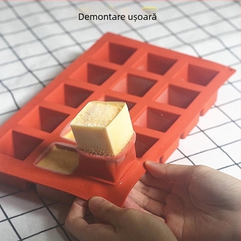 Mufă de silicon franceză cu 15 bucăți, coaptă la foc, cub Rubik, mousse, tort, desert, budincă, cub