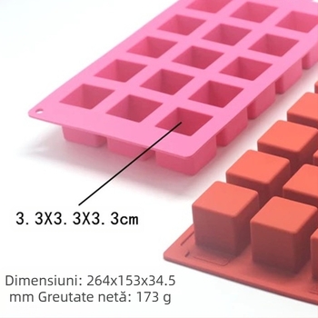 Mufă de silicon franceză cu 15 bucăți, coaptă la foc, cub Rubik, mousse, tort, desert, budincă, cub