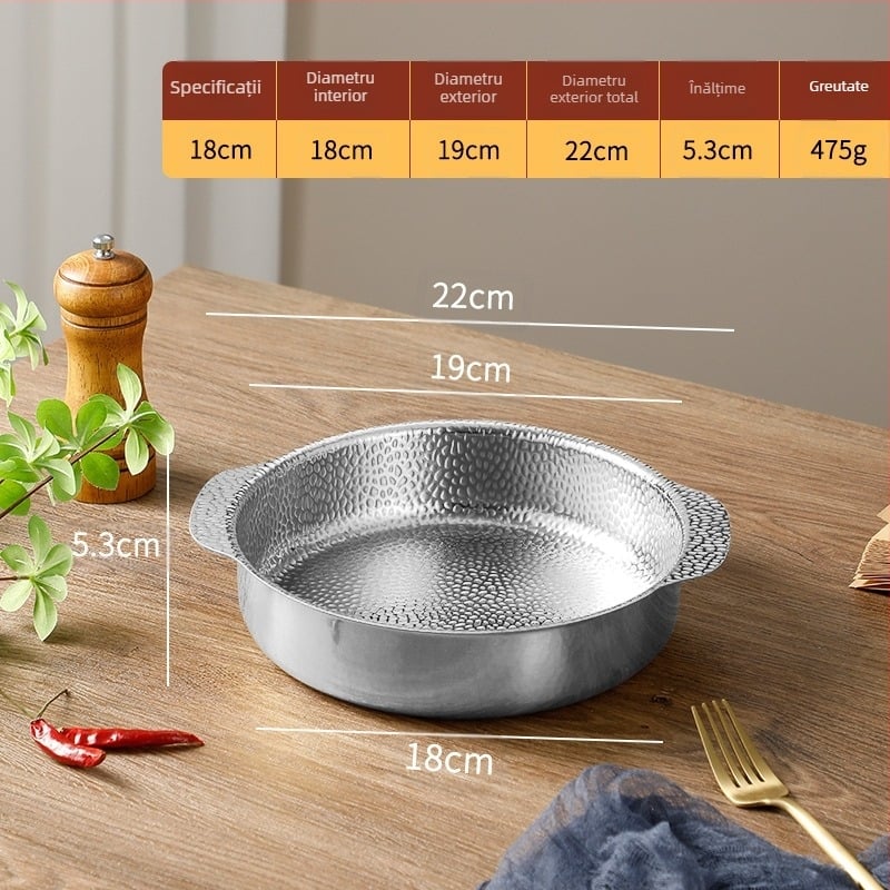 Oală pentru supă cu fulgi de zăpadă, oală din oțel inoxidabil cu fructe de mare, oală pentru supă în stil coreean, tigaie extra groasă, oală cu model de ciocan, oală antiaderentă