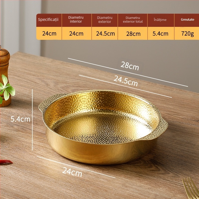 Oală pentru supă cu fulgi de zăpadă, oală din oțel inoxidabil cu fructe de mare, oală pentru supă în stil coreean, tigaie extra groasă, oală cu model de ciocan, oală antiaderentă