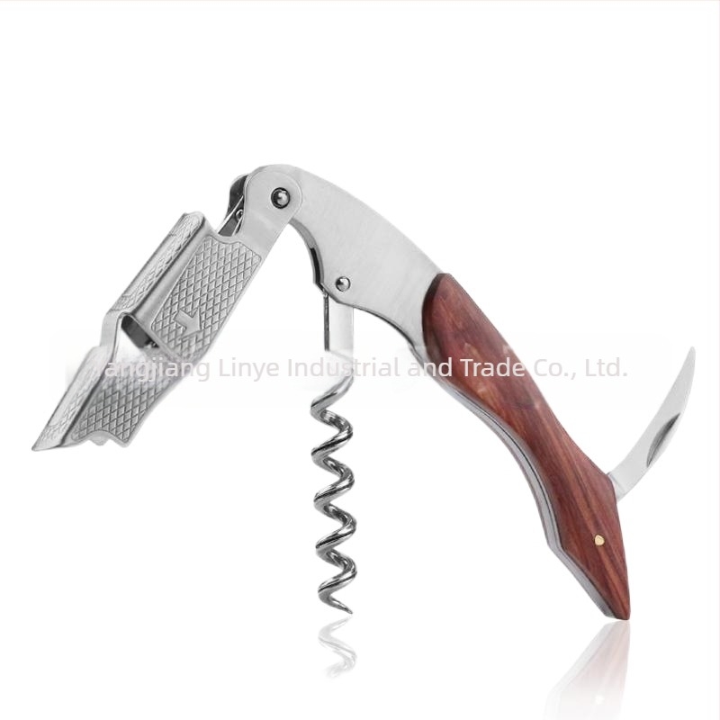 Deschizător de sticle de vin roșu din lemn de trandafir Haima, cuțit multifuncțional pentru vin, șurubelniță pentru vin roșu din oțel inoxidabil, deschizător de sticle de vin roșu