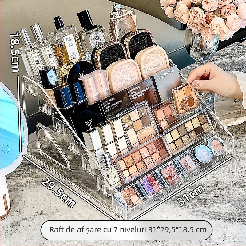 Tavă acrilică pentru fard de pleoape, cutie de depozitare, masă de toaletă, machiaj, cosmetice, raft, ruj, parfum, îngrijire a pielii, raft