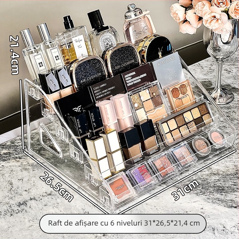 Tavă acrilică pentru fard de pleoape, cutie de depozitare, masă de toaletă, machiaj, cosmetice, raft, ruj, parfum, îngrijire a pielii, raft