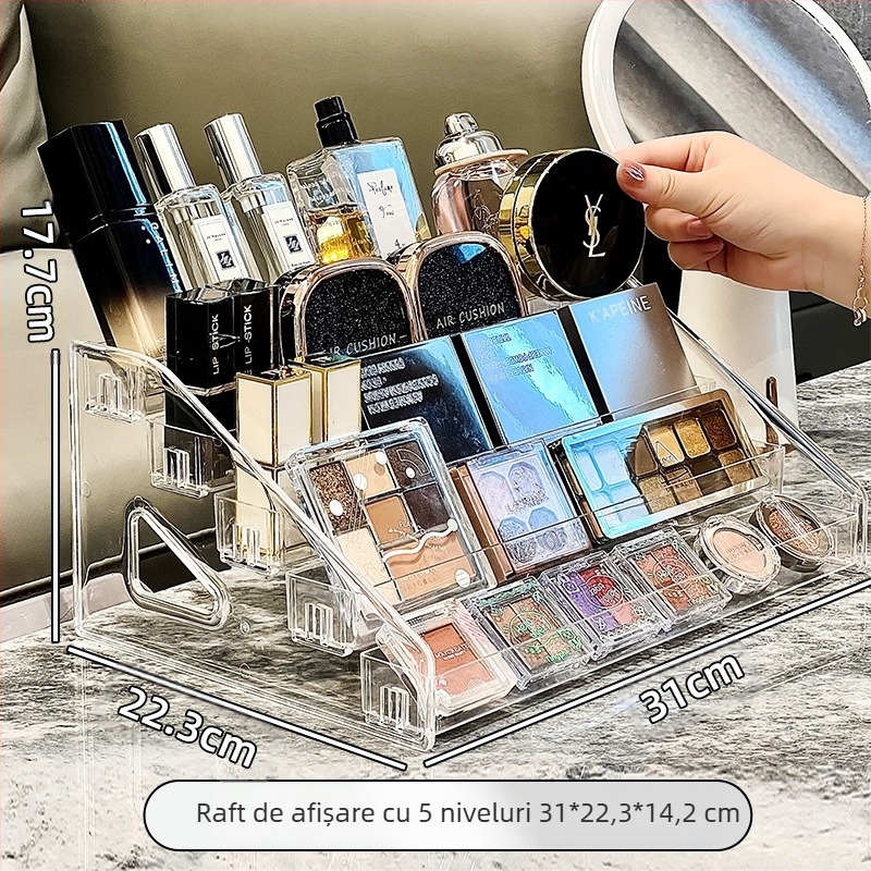 Tavă acrilică pentru fard de pleoape, cutie de depozitare, masă de toaletă, machiaj, cosmetice, raft, ruj, parfum, îngrijire a pielii, raft