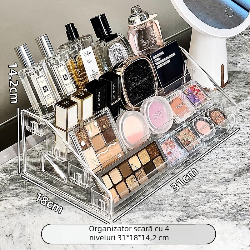 Tavă acrilică pentru fard de pleoape, cutie de depozitare, masă de toaletă, machiaj, cosmetice, raft, ruj, parfum, îngrijire a pielii, raft