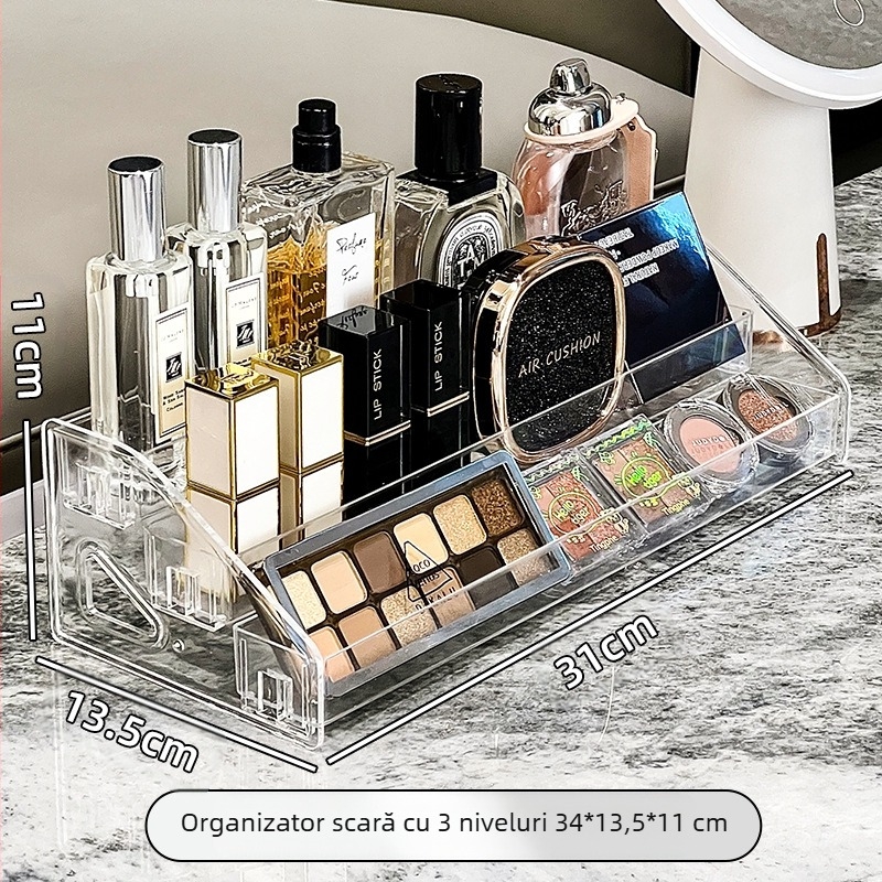 Tavă acrilică pentru fard de pleoape, cutie de depozitare, masă de toaletă, machiaj, cosmetice, raft, ruj, parfum, îngrijire a pielii, raft