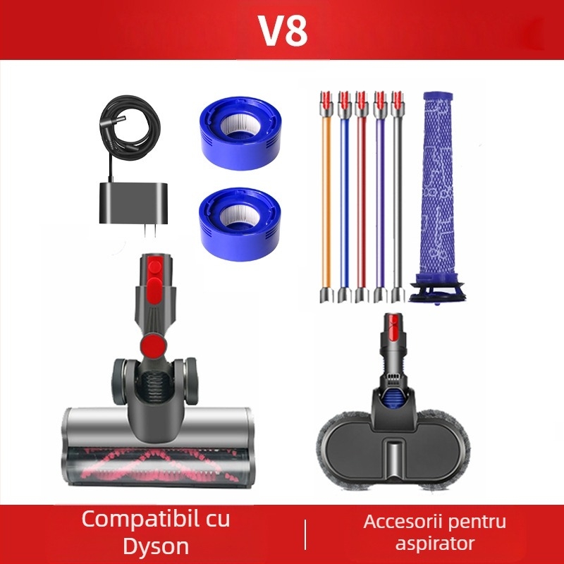 Potrivit pentru accesoriile aspiratorului Dyson, filtru V8, încărcător cu cap de conversie inferior, motor, cap de aspirare, perie cu rolă cu acționare directă, cilindru