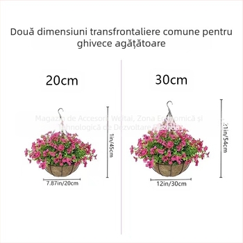 Flori artificiale transfrontaliere Crăciun cadru de fier palmier de cocos coș agățat violet fals decor exterior ușă de intrare coș agățat orhidee en-gros