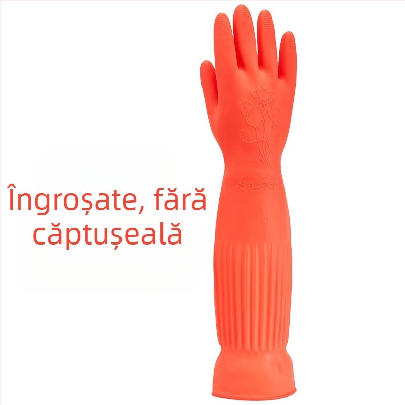 Mănuși de latex alungite, cu tragere înapoi, din cauciuc, cu tendon de vită, îngroșate, rezistente la uzură, pentru curățarea bucătăriei și a vaselor de uz casnic