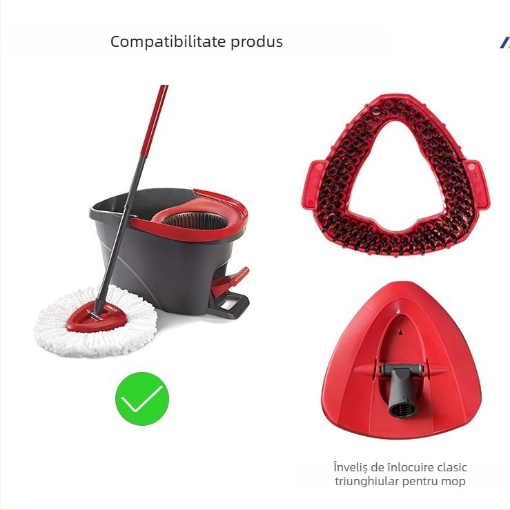 Perie de mop triunghi transfrontalieră, perie de podea de schimb, perie de faianță pentru podea de uz casnic, accesorii pentru mop, perie de curățare, cap de mop rotativ
