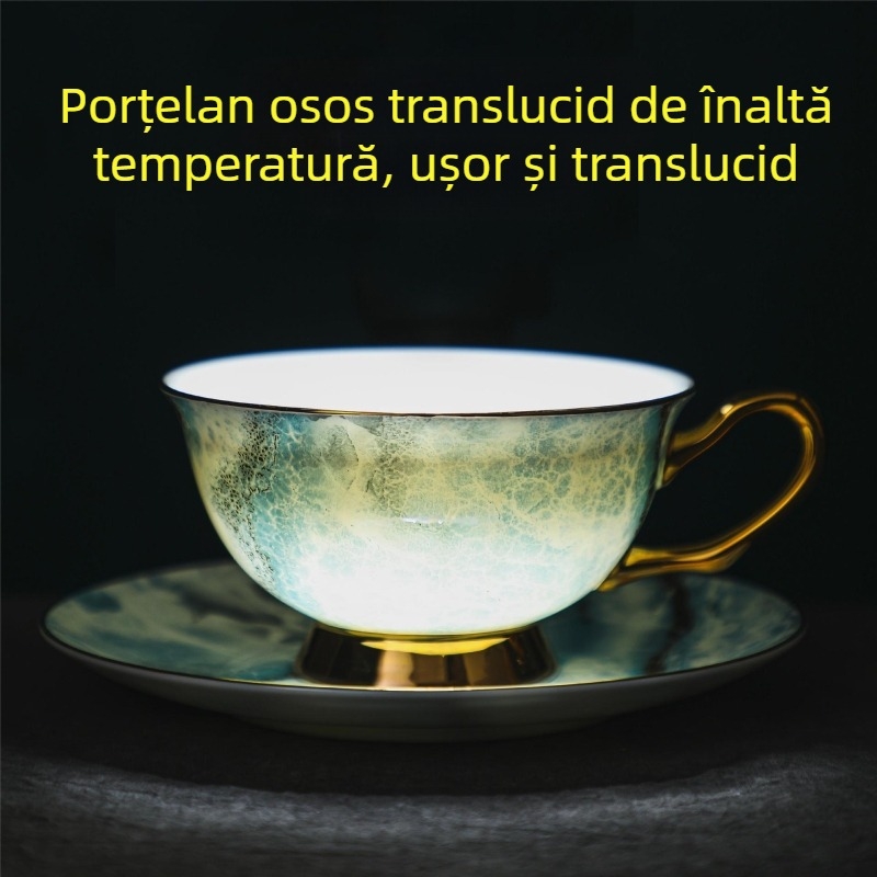 Ceașcă de cafea din porțelan osoasă, ușoară, lux rafinat, ceramică de lux pentru uz casnic, set de ceașcă și farfurie, design Sense Niche, set de ceai de după-amiază