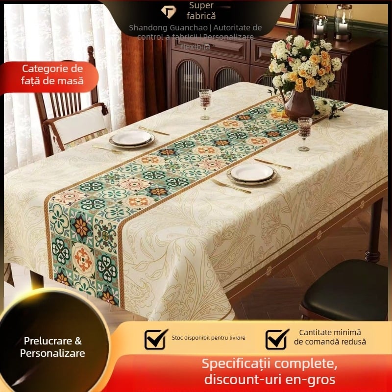 Față de masă în stil american, impermeabilă, rezistentă la ulei, de unică folosință, anti-opărire, din PVC, covoraș de masă, ușor, de lux, de înaltă calitate, pentru masă de cafea, protecție pentru desktop