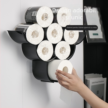 Suport pentru hârtie igienică montat pe perete, pentru sufragerie, baie, cutie de hârtie igienică, suport pentru hârtie igienică neperforat, en-gros