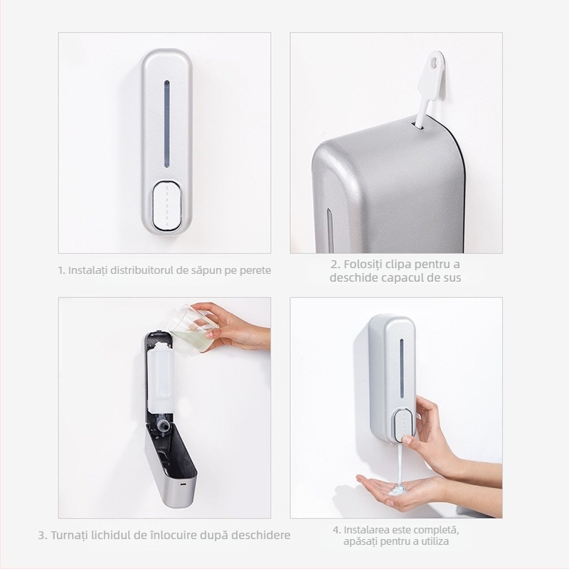 Dispenser de săpun manual cu presă, montat pe perete, cutie de gel de duș și șampon pentru baie, hotel, furnizare transfrontalieră