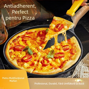 Tigaie din piatră Maifan 24cm, farfurie de pizza din aliaj de aluminiu, mic dejun, găluște cu ou, tigaie pentru clătite, tigaie de mână pentru clătite, tigaie pentru pizza