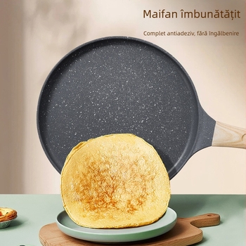 Tigaie din piatră Maifan 24cm, farfurie de pizza din aliaj de aluminiu, mic dejun, găluște cu ou, tigaie pentru clătite, tigaie de mână pentru clătite, tigaie pentru pizza