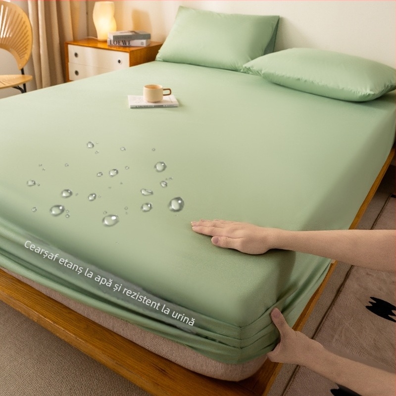 Husă de pat impermeabilă din bumbac spălat, culoare solidă, anti-alunecare, rezistentă la urină, husă de protecție pentru saltea, husă de protecție pentru hotel, pernă centrală, comerț exterior transfrontalier