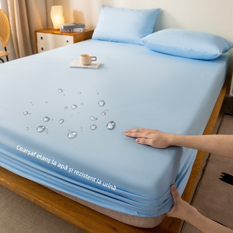 Husă de pat impermeabilă din bumbac spălat, culoare solidă, anti-alunecare, rezistentă la urină, husă de protecție pentru saltea, husă de protecție pentru hotel, pernă centrală, comerț exterior transfrontalier
