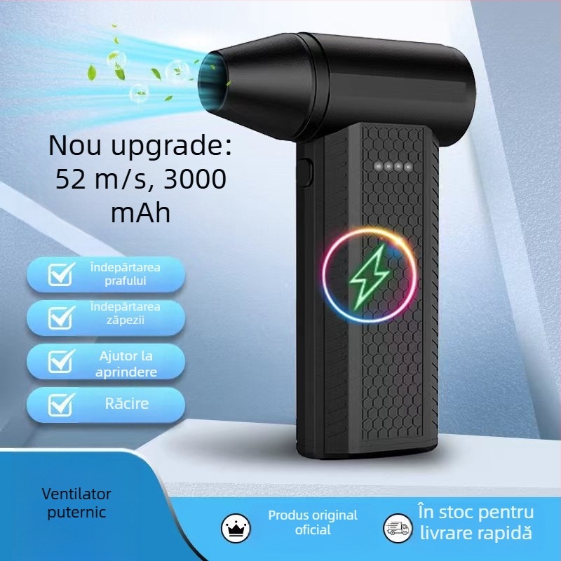 Ventilator turbo violent în al patrulea cadran, de la 130000 la motor fără perii de mare viteză, ventilator portabil super puternic pentru exterior