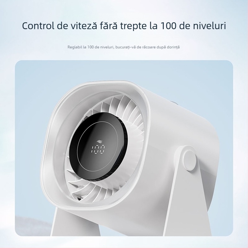 Weile Star 25 ventilator de birou nou, afișaj digital inteligent, ventilator mic, 100 de grade, ventilator de perete cu dublă utilizare, montat pe desktop